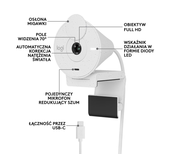 Logitech Brio 300 biały - 1110355 - zdjęcie 11